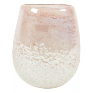 Vase Ivy Vulcan Pearl Pink transparante roze glazen vaas 14x15 cm